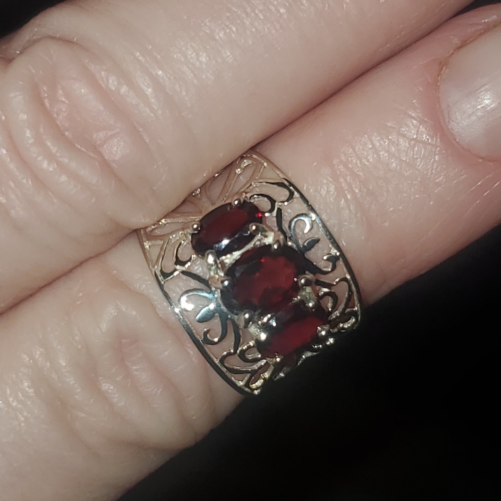 🌸NWT-GENUINE GARNET STERLING SILVER RING - Picture 7 of 7